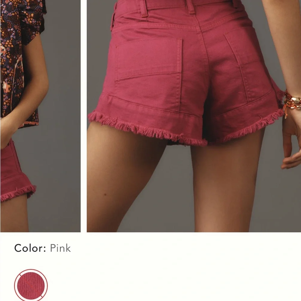 Anthropologie pilcro Raspberry Jean Shorts - Picture 2 of 4